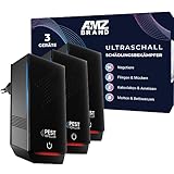 AMZ BRAND Ultraschall Schädlingsbekämpfer - 3er-Pack, Wirksamer Mäuseschutz, 3 Modi, Anti-Schädlingsgerät mit großer Reichweite, Ideal gegen Mäuse, Ratten, Mücken, Kakerlaken, Motten