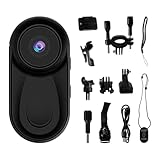 cimsfcor Mini-Daumen-Action-Kamera, 1080P HD, tragbare Vlogging-Körperkamera mit 130°/F2.0 Weitwinkel, tragbare Videokamera mit Audio für Vlog Reisen Sport