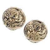 VILLFUL Seitige Relief Messing Handbälle für Handkräftigung Sportrehabilitation und Massage Chinesische Baoding Kugeln mit Robustem Messing Retro Fitness Stressabbaugerät für Tägliches