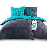 BaSaTex Winter Flausch Partner Fleece Bettwäsche Set | 4 Teilige Garnitur | 100% Mikrofaser | 2X 135x200 + 2X 80x80 cm | Design 03