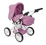 Bayer Chic 2000 - Puppenwagen Leni, 2in1 Kombipuppenwagen mit herausnehmbarer Tragetasche, Jeans pink, 560-62, 64 x 37 x 68 cm