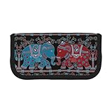 gopoo Federmäppchen aus Segeltuch, Motiv: lila Elefant, organisierte Aufbewahrung für Reisen und den täglichen Gebrauch, Federmäppchen, Make-up-Tasche