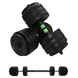 Kurzhanteln 2er set mit Stange - 2in1 Dumbbell Set - Load 40KG Vinyl-Hantel - Kraftübungen für viele Muskeln