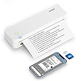 JADENS Portable Drucker, A4 Thermodrucker, Bluetooth Mobile Tragbarer Drucker A4, Wireless No-Ink Reisedrucker, kompatibel mit Android und iOS für Unterwegs & Laptop