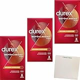 usy Bundle für Durex Kondome Gefühlsecht Extra Groß 3er Pack (3x8 Stück) + usy Block