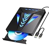 XINGLIDA Externer Disc Laufwerk Für Laptop 6 In 1 USB Tragbare Disc Player Festplatte Mit Kartensteckplatz 3 USB2.0 1 USB3.0 Port USB Optical