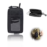 Jormftte 1 Stück Kartenhalter Kleingeldfach, Taktische Geldbeutel Nylon Portemonnaie Geldbörse mit Kartenfächern, Taktische Kartenhalter für Sport Wandern Camping Outdoor-Aktivitäten (Schwarz)