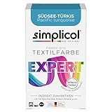 simplicol Textilfarbe expert Südsee-Türkis | Perfekt zum Batiken und für kreative DIY-Projekte | Einfache Anwendung | Farbpulver | 150 g