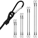 HEIYUET 8er Set Spanngummi mit Haken, 4 Größen Expander mit Karabiner, Gepäckspanner Gummispanner Schwarz für Gepäck, Dachträger, Ladung, Sonnensegel