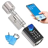 WELOCK ToucA51 Fingerabdruck Passwort Türschloss, Elektronisches Fingerabdruck Pin Code Schloss mit App, Passwort, RFID-Karte, Geeignet für Türen von 30-70 mm