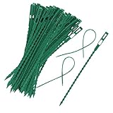 HFMYGS 100 Stück Pflanzenbinder Verstellbare,Kabelbinder Garten Flexible, Pflanzen Anbinder Gartenbinder, Kunststoff Schnellbinder Pflanzenclips, Pflanzen Befestigung für Tomaten, Gurken