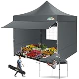 COBIZI pavillon 3x3 wasserdicht stabil Winterfest faltpavillon 3x3 partyzelt Hardtop pavillon klappbar 3x3m mit seitenwnden pop up Pavillion UV-Schutz, Grau