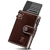 DODENSHA Slim Wallet mit Münzfach | RFID Schutz I BraunSilber01