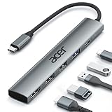 acer USB C Hub 5 in 1, Tragbarer 4K HDMI Adapter PD 100W, 3X USB A Datenport, USB C auf HDMI Adapter kompatibel mit acer Laptop, Chromebook, Surface, Galaxybook, MacBook Pro/Air, iPad Pro/Air
