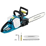 Akku-Kettensäge, 16 Zoll Elektrisch Kettensägen kompatibel mit Makita 18V (Ohne akku), Bürstenlose Akku Kettensäge, akkusäge Handkettensäge 41 cm, für Holzbearbeitung und Garten