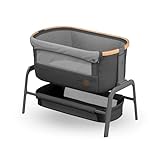 Maxi-Cosi Iora Beistellbett Baby, Faltbares Co-Sleeper, 0–6 Monate, max. 9 kg, 4 Neigungs- und 5 Höhenstufen, Leichtes Schieben, Bequeme Matratze, Großer Korb, Leicht zu Tragen, Essential Graphite