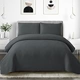 XIUWOUG Tagesdecke Bettüberwurf 220x240 cm, Bedspreads aus Mikrofaser mit 2 Kissenbezüge- Weiche und Leichte Steppdecke mit Streifenmuster für alle Jahreszeiten,B,220 * 240cm