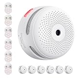 X-Sense Mini Rauchmelder mit 10 Jahre Batterie und Magnethalterung, photoelektrischer Feuermelder mit Test-/Stummschalttaste, XS01, 6 Stück