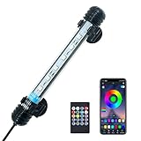 VARMHUS LED Aquarium Beleuchtung,Aquarium Licht mit APP Steuerung Fernbedienung,Aquarium LED Lampe RGB Farbwechsel zum Beleuchten von Aquarienpflanzen DIY Vollspektralfarbe Zeitkontrolle 19cm