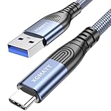 XGMATT USB C Kabel 60CM,5Gbps Datenkabel und Ladekabel,USB Typ C auf USB 3.0 Gen 2 Kabel Kompatibel mit Galaxy S21, Google Pixel, Android Auto,Huawei P40/P30,Blau