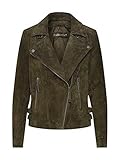 Freaky Nation Damen Taxi Driver-FN Lederjacke, Olive, L