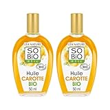 SO'BiO étic | Bio-Karottenöl | Wirkung gut aussehend – nährt | Gesicht & Körper | 100 % natürlichen Ursprungs | Bio & Vegan | Made in France | 2 x 50 ml