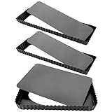 STARVAST 3 Stück Tarteform mit Hebeboden, Rechteckige Antihaftbeschichtet Quicheform Törtchenform Pie Form Tarte Form, Schwarz, 31 X 21CM, 35 X 11 CM