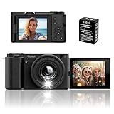 Rollei Compactline 10X Flip Screen Digitalkamera 64MP 4K Kamera Fotokamera 10X Optischer Zoom Selfie Fotoapparat mit 180° Flip 2,88' Bildschirm für Teens Anfänger, Digital-Kamera-Fotoapparat-Camera
