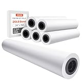 VEVOR Großformatpapier Plotterpapier 45,7 m x 61 cm 6 Rollen CAD-Bond-Rollen mit 50,8 mm Kern, Zeichenrollen für CAD-Zeichnungen, technische Pläne, GIS-Karten und Architekturentwürfe