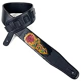 Walker & Williams cvg-56 schwarz Lederband Hand-Rot Rose Design