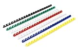 RAYSON Kunststoff-Bindekämme, 55 Blatt, 21-Ringe, 10 mm, Farbige, A4, Packung mit 100 Stück