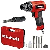 Einhell Druckluft-Meisselhammer TC-PC 45 Set (für Stein + Metall, inkl. 4-tlg. 120 mm Meißel-Set, Nadelentroster-Aufsatz, Ölfläschchen (ohne Inhalt), Stecknippel)