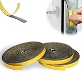 KINETOX 24m Dichtungsband selbstklebend 6mm x 1.5mm Moosgummi Selbstklebend EPDM Schaumstoff Klebeband Türdichtung Dichtband für Altbautüren die Haustür Fensterdichtung
