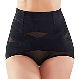 SIMIYA Damen Shapewear Unterhose Bauchweg Miederhose hoher Taille Unterwäsche Bauchkontrolle Miederpant weicher und bequemer Body Shaper für Frauen (Schwarz, S)