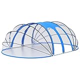 vidaXL Pooldach Pavillion Zelt Gartenpavillion Überdachung Gartendach Cabrio Dome Poolüberdachung für Aufstellpool Oval 620x410x205cm