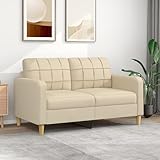 Chaduof 2-Sitzer-Sofa Creme 140 cm Stoff, Sofas & Couches, Sofa Wohnzimmer, Sofa Für Jugendzimmer, Relaxsofa, Sofa Für Schlafzimmer, Polstersofa 359093