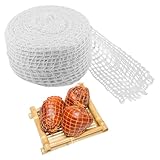 pcsfoe Rollbratennetz,3,0 M Rolle Backnetz-Baumwollschnur, 18 Löcher Elastisches Fleischrollennetz, Kochzubehör Fleischnetzrolle Zur Aufbewahrung Hängender Kochschinkenwürste