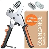 ZWERKZEUG® Profi Ösenzange Set mit 2𝟬𝟬 Ö𝗦𝗘𝗡 𝗜𝗡𝗞𝗟𝗨𝗦𝗜𝗩𝗘 - Ösen-Set (Ø 10mm) I Magnetische Ösenpresse I Ösenstanze für Stoffe, Planen und Sonnensegeln