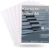 100x Prospekthüllen - extra dick - A4 Hefthülle Buchumschlag transparent DIN A4 - Klarsichthüllen mit Lochung - Folienhüllen zum Abheften - Prospekthülle Folie & Hüllen