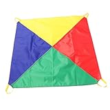 Gogogmee Regenbogen Fallschirm für Kindergarten Buntes Kooperatives Outdoorspiel Teamförderndes Kinderspielzeug für Kreatives Gruppenspiel