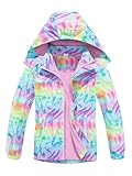 SERENYOU Mädchen Übergangsjacke Gefütterte Regenjacke Kinder Winddicht Warme Matschjacke mit Abtrennbare Kapuze DE:134-140 (manufacturers's size: 140) Stil 1
