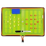 Fußball Taktiktafel Tragbar Trainer Taktikmappe Coachen Trainer-Mappe Fussball Coach-Board mit Magneten, Boardmarker, Schwamm