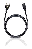 Oehlbach Powercord C13 / 150 - Netzkabel mit Schukostecker & Kaltgerätekupplung - Hochflexibel, hervorragende Kontaktsicherheit - 1,50 m - schwarz