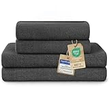 Blumtal Premium Frottier Handtücher Set 4 teilig 100% Baumwolle - Oeko-TEX zertifiziertes Badetuch 2X (70x140 cm) + Towel 2X (50x100 cm) - saugstarkes Frottiertücher Set - Handtücher Anthrazit