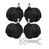 Alipis 4 Stück Bremse Universalrad Lenkrad Laufrollen aus Gummi Hochleistungs -Caster -Räder Werkbankrollen Workbench Casters Rollen einschrauben Kunststoff Black