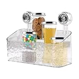 Badwagen mit Absaugung - Duschorganizer ohne Bohren, stabiler und tragender Behälter | Langlebiger Saugnapf-Organizer, Duschablage mit Eiskammer-Motiv, Aufbewahrungskorb