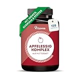 Apfelessig Kapseln 1500 mg aus Muttersaft – Komplex mit Ingwer, Kurkuma & Pfeffer – 120 Kapseln - Vegan, Laborgeprüft, ohne unerwünschte Zusätze – Apple Cider Vinegar - Vitavea