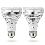SANSI 15W LED Pflanzenlampe Vollspektrum, E27 Pflanzenlicht 200W Äquivalent Grow Light für Zimmerpflanzen, 4000K LED Wachstumslampe mit Hoch PPFD für Garten, Blumen, Gemüse, Obst (2 Stücke)