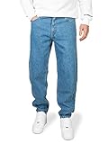 PITTMAN Titan - Herren Jeans Hose Denim - Männer Jeanshosen Loose Fit - Reine Bauwoll Herrenhosen, Mittelblau (Coronet Blue 183922), W34/L32