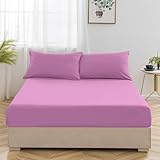 Oxford Homeware® Spannbettlaken, 25 cm, Polycotton, Fadenzahl 200, violett, Doppelbett